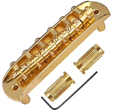 Sujhyrty Gitarren Sattel Steg mit Verstellbaren Barrel SäTteln Legierung für Jazzmaster Gitarren ZubehöR,Gold