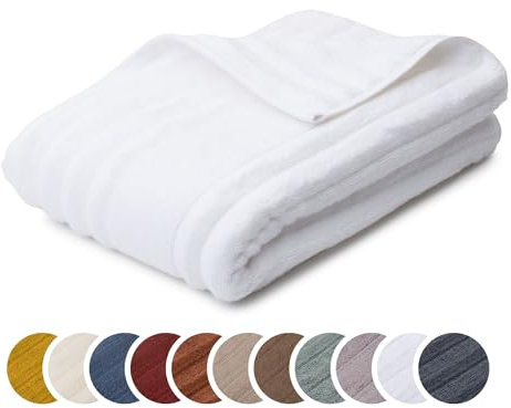 liebling Duschtuch Luxus Bio Baumwolle, Serie Marseille, 770 gr. / m², 70 x 140 cm, Ökotex, 60 Grad, saugstark, schnelltrocknend, Farbe: weiß