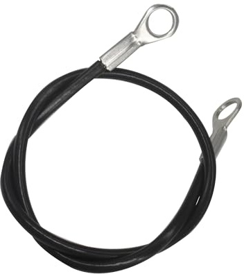 Floyutin 10 Stück 3 mm Vinylbeschichtetes Edelstahlkabel mit Ösen, kurzes Drahtseil, Schlüsselband, Sicherheitskettenglied für Außentore, 50,8 cm, Schwarz