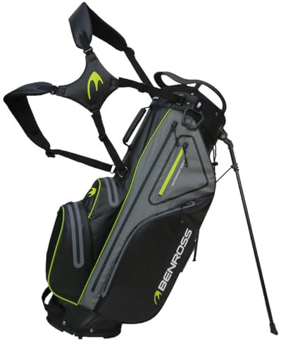 Benross Protec 5.0 Lightweight Waterproof Golf Stand Bag with 14-Way Club Divider - Fully Sealed Golf Club Storage, 7 Pockets & Dual Padded Straps - All-Weather Waterproof Golf Bag