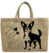 Domelo Einkaufskörbe. Bedruckte Einkaufstasche. Jute Tasche groß. Korbtasche, wasserabweisenden Strandtasche. Jutetaschen Shopper als Shopping bag. Tragetasche (Chihuahua)