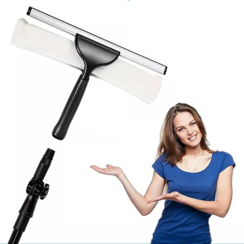 3.5M Heavy Duty Telescopic Window Cleaning Kit with Extendable Aluminium Pole & 180° Adjustable Soft Squeegee Head Ideal for Conservatories and High Windows Versatile Glass Cleaner