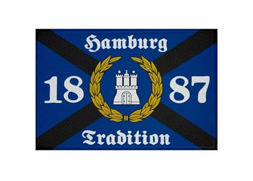 U24 Aufnäher Hamburg Tradition 1887 Fahne Flagge Aufbügler Patch 9 x 6 cm