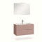 AQA DESIGN Mobile da Bagno VENERE in MDF Cannettato, 4 Pezzi, Base Sospesa 100 cm con 2 Cassetti, Lavabo in Ceramica, Specchio, Lampada LED, Made in Italy (Rosa cipria)