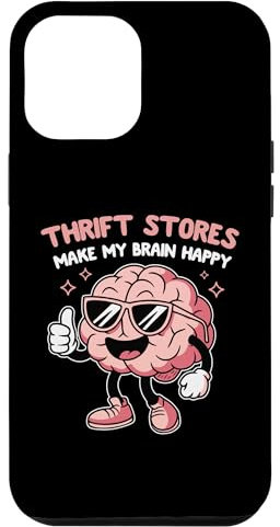 Hülle für iPhone 14 Pro Max Secondhand-Läden machen mein Gehirn glücklich, lächelnde