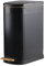 ELPHECO Slim Bathroom Trash Can Foot-Operated Stainless Steel Garbage Can with Soft Close Lid Step Trash Bin with Removable Inner Bucket for Bedroom, Office, Kitchen (Matt Black, 3.5 Gallons)