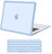 MOSISO Compatible with MacBook Air 13 inch Case M1 2021-2018 A2337 A2179 A1932, Soft TPU Bumper Anti-Cracking & Anti-Fingerprint Hard Shell for MacBook Air M1 Case 13.3 &Keyboard Cover, Air Blue