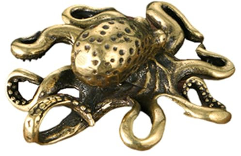 Cabilock Messing Oktopus Ornament Gold für Schreibtischdekoration Innen