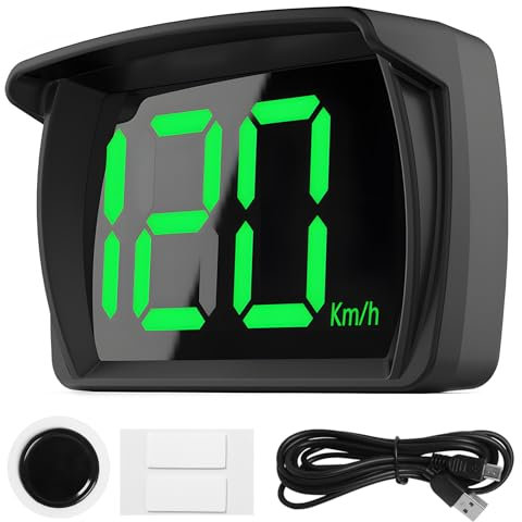 GPS Tacho Auto HUD Headup Display, Digital Tacho Auto KMH für LKW, SUV, Motorrad, USB Plug & Play mit LED Große Schriftart, Überdrehzahlerinnerung, Müdigkeitsalarm