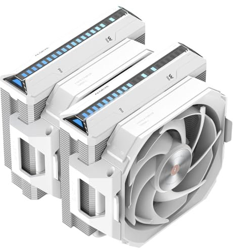 ALSEYE W700 Pro CPU Cooler Dual-Tower 300W TDP PWM 7 Heat Pipes Copper Bottom Air Cooler ARGB Voice-Activated Synchronized Rhythm Light Cooler Cover Koala Fans LGA1700/1200/2011/2066 AM5/AM4 (White)