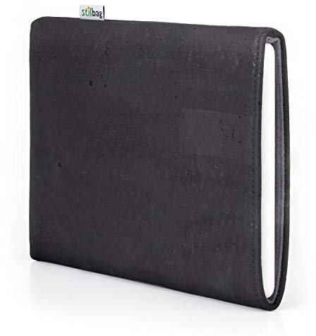 Stilbag Lector electrónico VIGO para Onyx Boox Palma 2 | Bolsa compatible fabricada en Alemania | corcho antracita, fieltro de lana gris