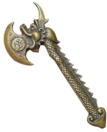 LONDAEE Antikes Sammlerstück aus Kupfer, Drachenkopf-Axt, Desktop-Ornament