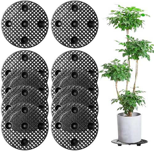 GBKDQQ 10 Stück Blumentopfe Mesh Pads, Topfpflanzenständer Drainagegitter 30cm Durchmesser Blumentopf Ständer Untersetzer Rund Blumentopfgitter Pad für Innen und Außenbereich, Topfpflanzen-Ständer