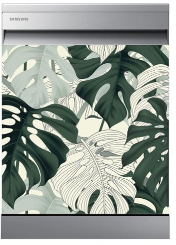 Stickers Lave Vaisselle - Feuilles Tropicales 3617681881575 - Adhésif Brillant - 60x60 cm
