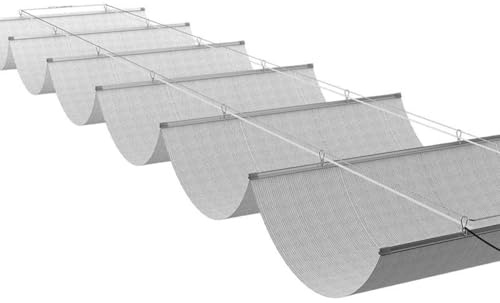 Asiwnshw Voile d'ombrage rétractable Grise pour pergola avec Bande Lumineuse, Voile d'ombrage ondulé pour terrasse, pergola, Jardin, Gazebo, extérieur(5'x33')