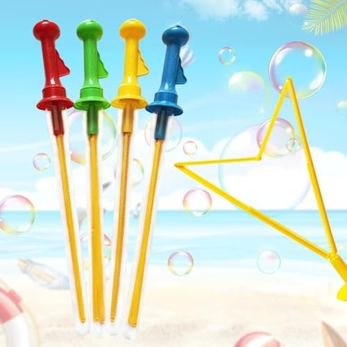 1PC Large Bubble Wand 40cm Giant Bubble Sword for Kids, Ergonomic Outdoor Bubble Stick for Children Boys and Girls, Leak-Proof Design Fun Triangles Windmill Bubble Wands Set(Random Color)
