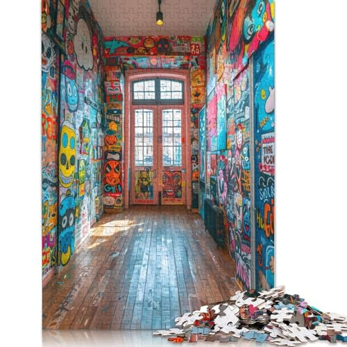 500-teiliges Graffiti-Oasis-Puzzle für Erwachsene und Jugendliche, Lernspielzeug aus Holz, 500 Stück (52 x 38 cm)