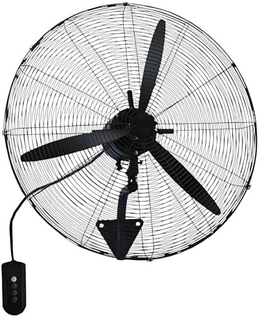 HCZKIUJY Ventilador de Pared de 56 cm, Cable de alimentación extendido de 2,5 m, oscilación de 120°/Ajuste de inclinación de 30°, 3 velocidades, Ventilador Industrial de Pared par(One Color-500)