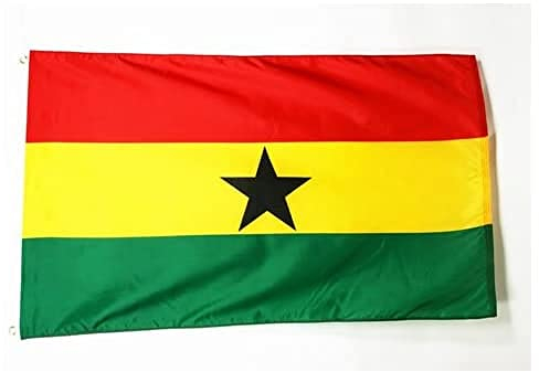 AZ FLAG - Flagge Ghana - 90x60 cm - Republik Ghana Fahne 100% Polyester mit Messing-Ösen - 50g