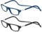 TBOC Pack: Lesebrille Lesehilfe für Herren Damen – (Zwei Einheiten) Dioptrien +1.00 Blau und Schwarz Fassung Stärke PC Handy Faltbar Frau Mann Magnetverschluss Clip Alterssichtigkeit Presbyopie