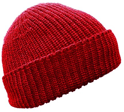 Blauer Peter - Strickmütze - Merino - Uni - 10 Farben, Farbe:Rot