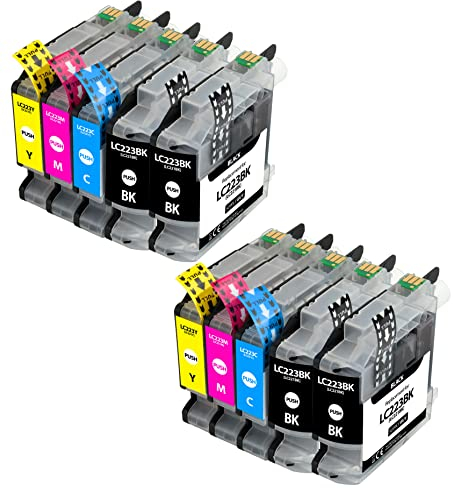Supply Guy 10 Druckerpatronen kompatibel mit Brother LC223 LC-223XL LC-225 LC-227 mit Chip und Füllstandsanzeige für MFC-J5320DW MFC-J5620DW MFC-J480DW DCP-J4120DW DCP-J562DW und weitere