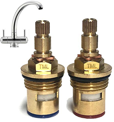 Tap Magician Cartridge Valves Pair Compatible Franke Zurich Post 2013 SP3819 3819R (Cartridge without threaded collar)