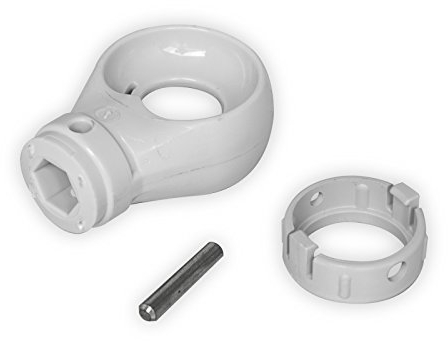 DIWARO.® Kugelöse aus Kunststoff | RAL 7035 (grau) | Bohrung 10mm Innensechskant | Querbohrung 4mm | Kegelradgetriebe, Schneckengetriebe, Markise