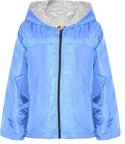 A2Z 4 Kids Girls Boys Raincoats Jackets Kids Lightweight Kag Mac Waterproof Hooded Jacket Cagoule Rain Mac Age 5-13 Years