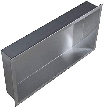 BERNSTEIN - Niche murale douche Chrome à rebord 60x30x10cm acier inoxydable étagère encastrée salle de bain, Anti-rouille, étanche, installation facile - BS603010