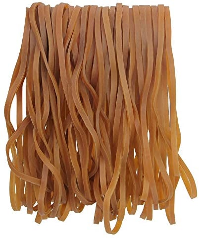SNAGAROG 50 Stück Große Gummibänder elastische Gummibänder Haushalt Gummiringe breit stark Gummiringe für Mülleimer, Bürobedarf, Aktenordner(Dunkelgelb)
