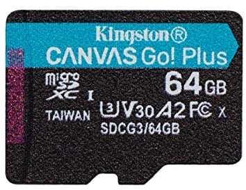 Kingston Canvas Go! Plus microSD Speicherkarte Klasse 10, UHS-I 64GB microSDXC 170R A2 U3 V30 Einzelpack ohne Adapter