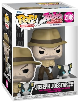 Funko POP! & Buddy: JoJo's Bizarre Adventure - Joseph Joestar & Iggy | Offizieller Fanartikel und Merch - Vinyl Sammelfigur als Regal Deko - Geschenkidee zum Geburtstag für Fans und Sammler