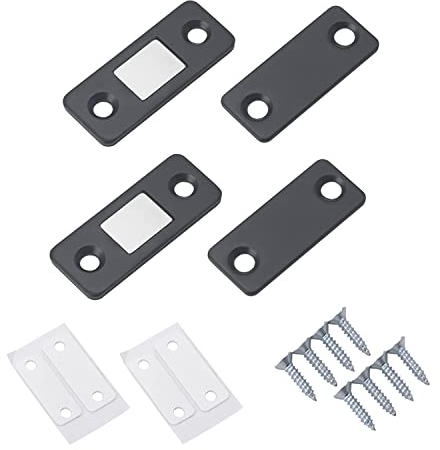 Magnetschnäpper Magnete für Schranktüren 2 Stück Ultra Dünn Türmagnete für Möbel Stark Tür Magnet Magnetverschluss Schrank Schrankmagnete Türmagnet Selbstklebend Schubladen(Schwarz)