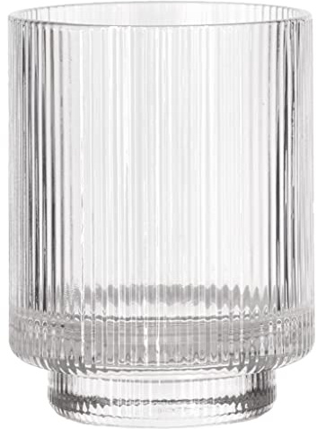 Södahl Clarity Zahnbürstenhalter, Zahnputzbecher aus Glas fürs Badezimmer, Durchm. 8 cm, Höhe 10,3 cm, Klar