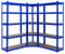 Arebos Schwerlastregal 3er Set | Eckregal Kombination | bis zu 875 kg Tragkraft | Montage durch Stecksystem | Robuste Metallkonstruktion | Mittelquerstrebe für mehr Stabilität | Blau