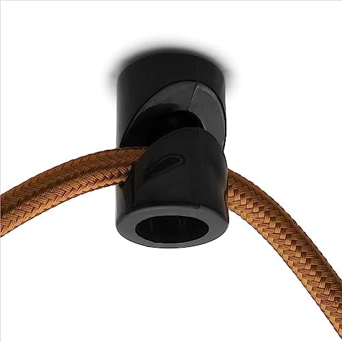 Amarcords - 5 décentrateurs de crochets de plafond pour lampes et suspensions. Crochet de plafond suspendu vertical avec réglage par câble apparent - Décentralisateur de câble électrique NOIR