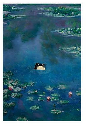 KOURT Matsumoto Hoji Lustiges Poster auf Leinwand, Motiv: mürrischer Frosch, Schlafzimmer-Dekor, Sportlandschaft, Büro, Raumdekoration, Geschenk, ungerahmt: 30 x 45 cm