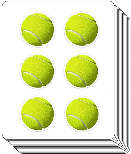 BBRGIRL Tennisplaner-Aufkleber, Grün, Vinyl, moderner Stil, Tennis-Thema, rund, zum Einmalgebrauch, perfekt für Scrapbooking, Basteln, Journaling, 200 Stück