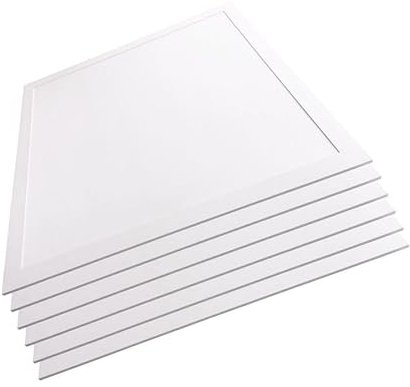 LUXULA 6x LED-Panel geeignet für Feuchträume, 62x62cm Deckenleuchte, Rasterleuchte, 40W, 4400 lm, 4000K (neutralweiß), 110°, IP44