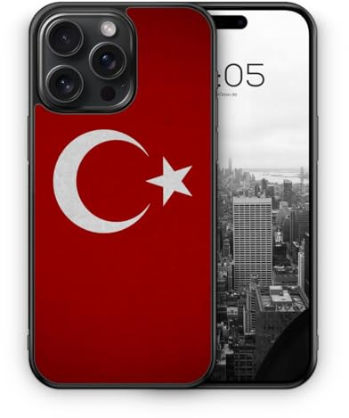 MUNIQASE Türkiye Türkei Neu Flagge - Silikon Hülle für iPhone 15 Pro Max - Türkische Schutzhülle Handyhülle Case Cover