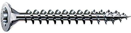 SPAX Vis universelle, 5,0 x 60 mm, 90 pièces, filetage complet, tête fraisée, T-STAR plus T20, 4CUT, WIROX - 8000000287985