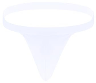 Mens Jockstrap Pouch Thong G String Mesh Hollow Butt Thong Underwear One Size(White,One Size)
