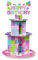 Adval9Vram Rosa Block Cupcake Ständer - 3 Etagen Rosa Block Geburtstagsfeier Tortenständer aus Karton, Dessert Turm Halter Muffinständer Runder Serviertablettständer für Geburtstag Party Hochzeit