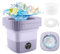6 L Mini machine à laver pliante, machine à laver portable 3 modes, petite machine à laver avec essorage, stérilisation à la lumière bleue, pour la maison/camping/voyage (Violet)