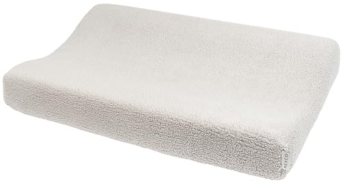 Meyco Baby Wickelauflagenbezug - 50x70cm - Spannbetttuch Wickelunterlage - Teddy - 100% Baumwolle - Oeko Tex Zertifiziert - kuschelig & hautfreundlich - waschbar & trocknergeeignet - Uni - Beigegrau