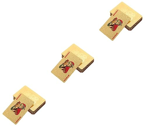 ibasenice 3 Stück 1 1 Deck Pokerkarten Für Partytisch-Gaming-Requisiten Für Unterhaltung Und Sammlung Tragbare Robuste Kartenspiele