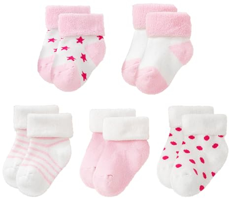 KSBBHDS 5 Pares de Calcetines Para Bebé, Térmicos Gruesos, Desodorantes y Antibacterianos Para Recién Nacidos de 0 a 6 Meses