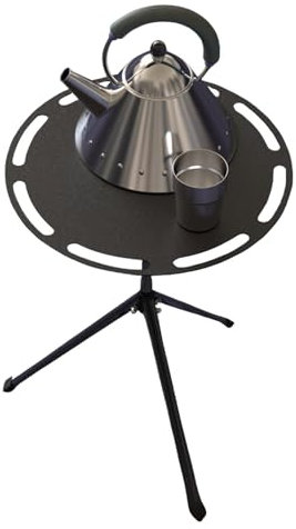 Stativ-Picknicktisch, Dreibein-Tisch, Camping, Aluminiumlegierung, Outdoor-Esstisch, Klapptisch, runder Klapptisch, rutschfeste Gummi-Polsterung, Aluminium
