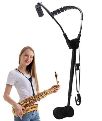 HiyyFloy Saxophon-Schultergurt, Bequemer Saxophon-halsgurt-Haken, Aluminium-Metall-Saxophon-Halter, Schultergurt Für Saxophon, Altsaxophon